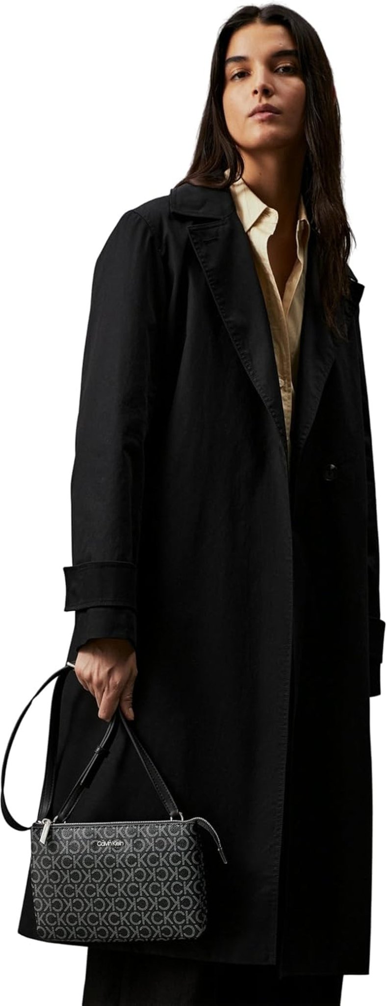 Calvin Klein Dame skuldertaske Ck Must Klein, Sort (Sort Mono), Naturlig størrelse Dame Tasker Naty Shop