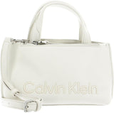 Calvin Klein Ladies Ck Set Mini Tote K60k610167 Mulepose Dame Tasker Naty Shop White (Dark Ecru)