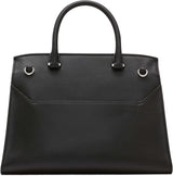 Calvin Klein dametaske med drejelås - 2 i 1, vegansk læder, 3 lommer Becky Turnlock skuldertaske, sort/sølv dametasker Naty Shop