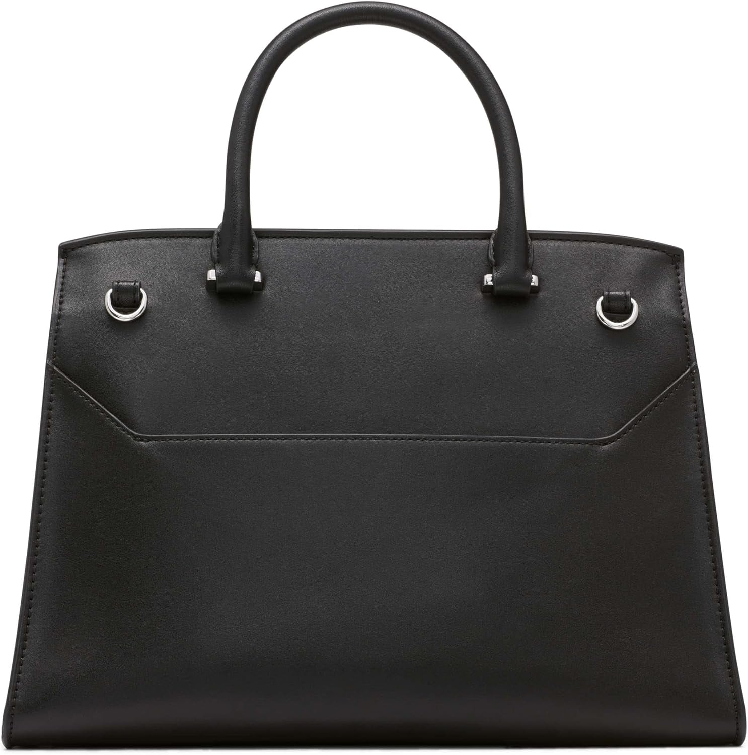 Calvin Klein dametaske med drejelås - 2 i 1, vegansk læder, 3 lommer Becky Turnlock skuldertaske, sort/sølv dametasker Naty Shop