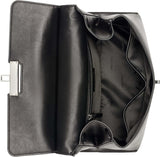 Calvin Klein dametaske med drejelås - 2 i 1, vegansk læder, 3 lommer Becky Turnlock skuldertaske, sort/sølv dametasker Naty Shop