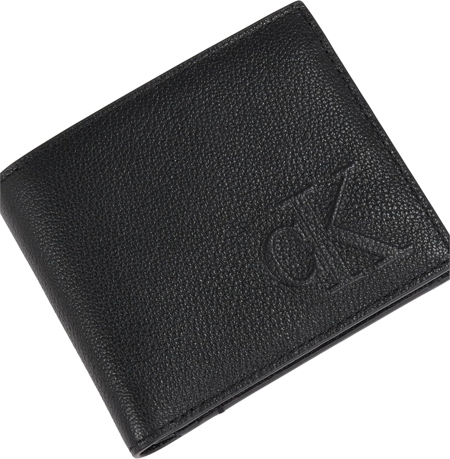 Calvin Klein Skulptureret aftryk til mænd Billfod Cc Lv04g1022g Rejsetilbehør Bi-fold tegnebog Portofel Barbati Naty Shop