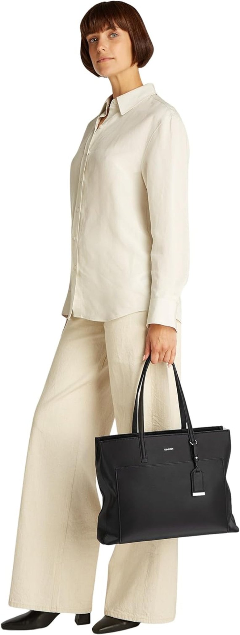 Calvin Klein Dame Shopper Must Medium med lynlås, Sort (Ck Black), One size Dametasker Naty Shop