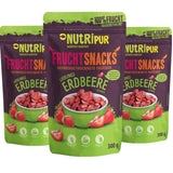 Frysetørrede jordbær 300 g: Usødede tørrede jordbærskiver - rene frugter Frysetørrede jordbær fulde af smag: Frysetørrede bær - NUTRIPUR Tørrede frugter Naty Shop Dehydrerede produkter 300 g (pakke med 3) jordbær