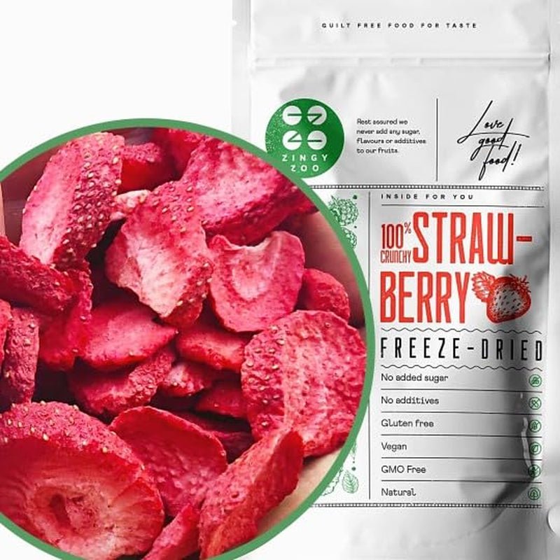 Frysetørrede jordbær | Frysetørrede frugter Frysetørrede | Tørret frugt uden sukker Tørret frugt | Tørrede jordbær Frysetørrede | Frysetørret frugt (90g) Tørrede produkter Naty Shop 50G