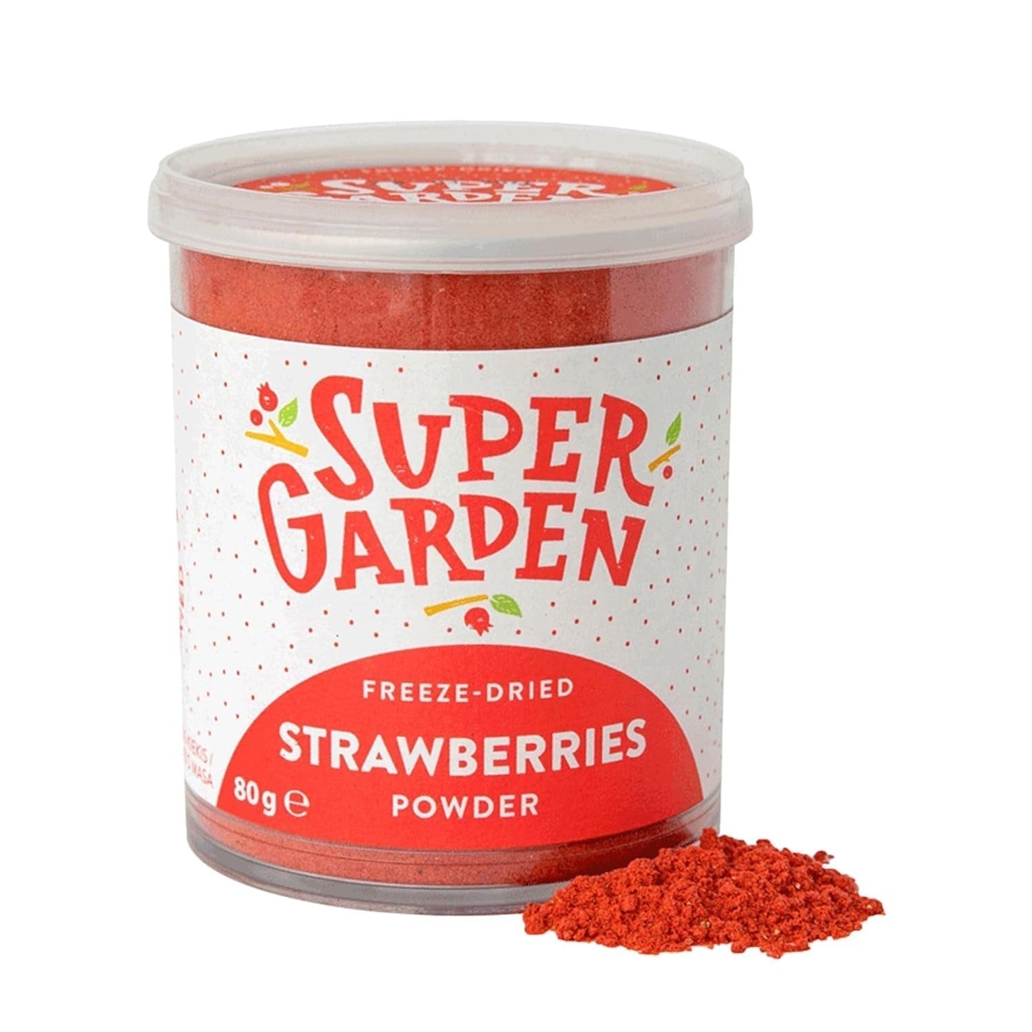 Super Have frysetørrede jordbær | Lækker og 100% ren frysetørret frugt | Hele tørrede jordbær til sunde snacks eller bagning | Frysetørrede jordbær 19g Tørrede produkter Naty Shop Jordbærpulver