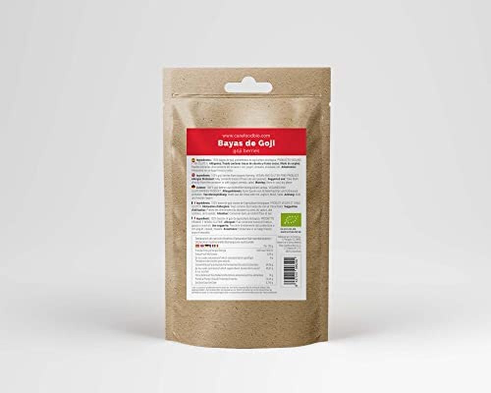 Carefood - Økologisk Goji Fruit - Superfood 100 % naturlig tørret frugt - økologisk snack uden tilsat sukker og velegnet til veganere - sød smag med en lille syrlighed - 200 g Naty Shop dehydrerede produkter