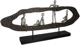 Casablanca moderne design GILDE Deco Skulptur Figur - Bedste Venner - Hæng ud Sølv, træ/aluminium - bredde 75 cm Statuetter og skulpturer Naty Shop