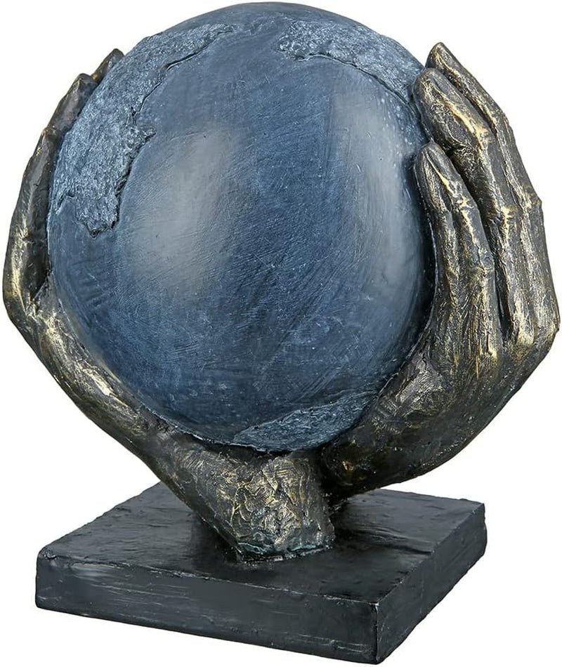Casablanca moderne design GILDE Deco Skulptur Figur Red verden - Globus i hænderne - Højde 19 cm Statuetter og skulpturer Naty Shop