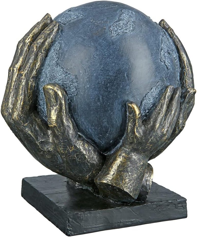 Casablanca moderne design GILDE Deco Skulptur Figur Red verden - Globus i hænderne - Højde 19 cm Statuetter og skulpturer Naty Shop
