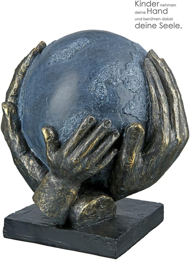 Casablanca moderne design GILDE Deco Skulptur Figur Red verden - Globus i hænderne - Højde 19 cm Statuetter og skulpturer Naty Shop