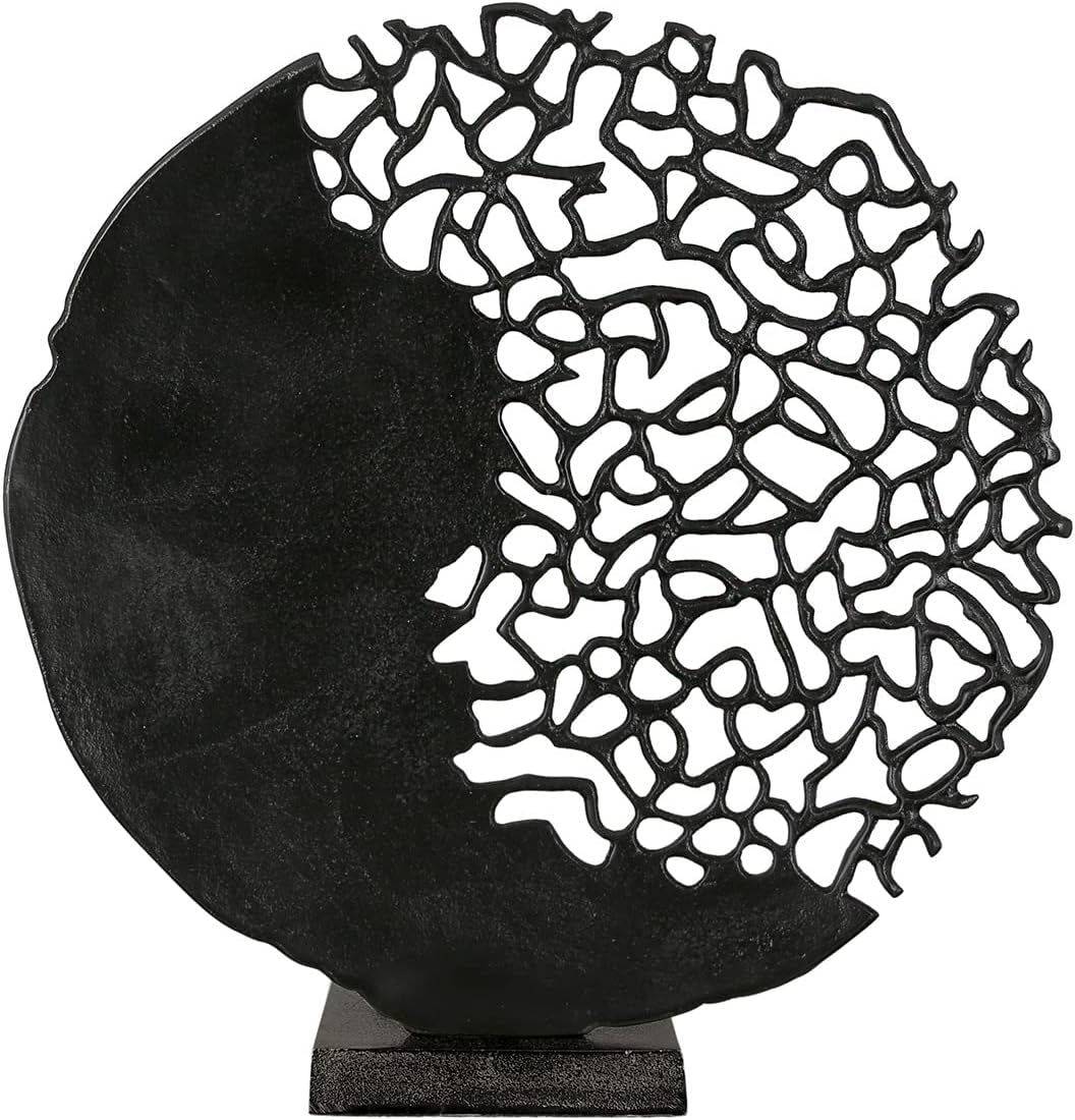 Casablanca moderne design GILDE skulptur Osaka sort H: 44 cm B: 41 cm D: 10 cm 43491 Statuetter og skulpturer Naty Shop Sort Højde 44 cm
