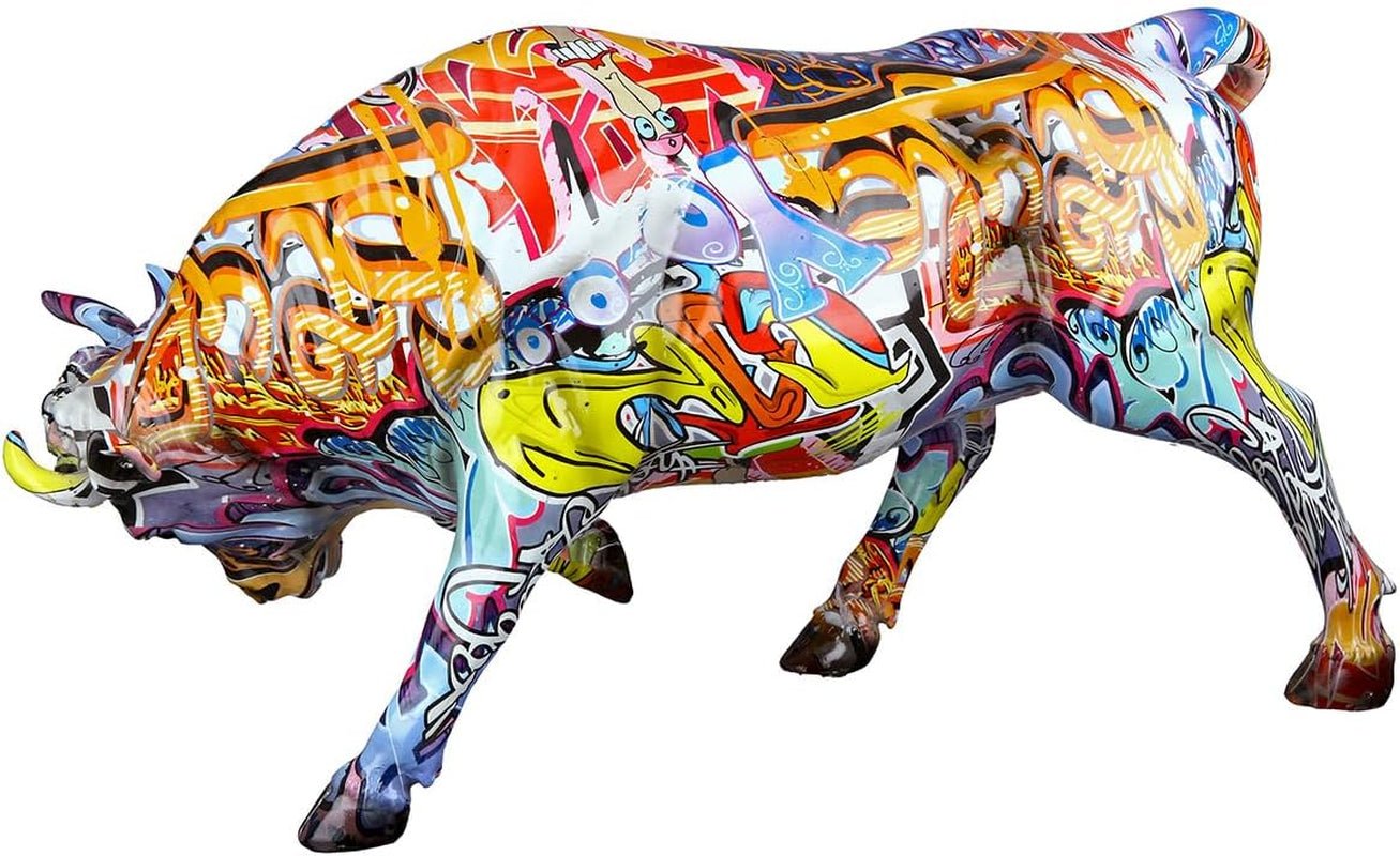 Casablanca dekorativ tyredyrsfigur - lavet af syntetisk harpiks i street art design - farve: flerfarvet højde 27 cm Statuetter og skulpturer Naty Shop