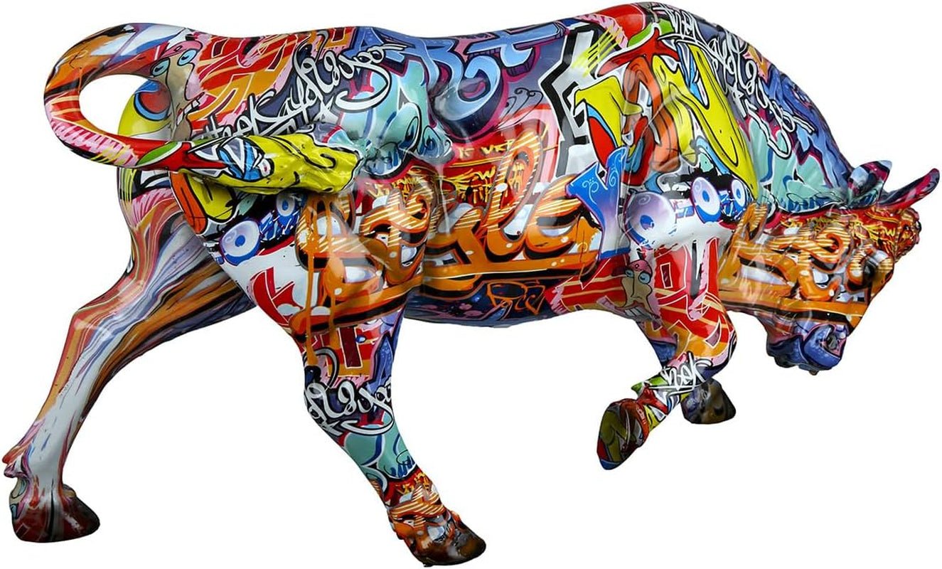 Casablanca dekorative tyredyrsfigur - lavet af syntetisk harpiks i street art design - farve: flerfarvet højde 27 cm Statuetter og skulpturer Naty Shop Standard titel