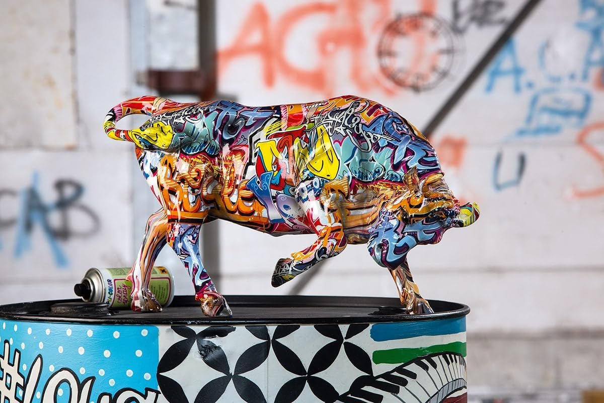 Casablanca dekorativ tyredyrsfigur - lavet af syntetisk harpiks i street art design - farve: flerfarvet højde 27 cm Statuetter og skulpturer Naty Shop