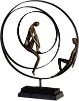 Casablanca dekorativ skulptur figur - Lavet af syntetisk harpiks - Model: Patience - Farver: Bronze Sort - Dekorativ stue - Højde 41 cm Statuetter og skulpturer Naty Shop Patience