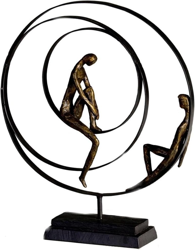 Casablanca dekorativ skulptur figur - Lavet af syntetisk harpiks - Model: Patience - Farver: Bronze Sort - Dekorativ stue - Højde 41 cm Statuetter og skulpturer Naty Shop Patience
