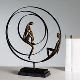 Casablanca dekorativ skulptur figur - Lavet af syntetisk harpiks - Model: Patience - Farver: Sort Bronze - Dekorativ stue - Højde 41 cm Statuetter og skulpturer Naty Shop