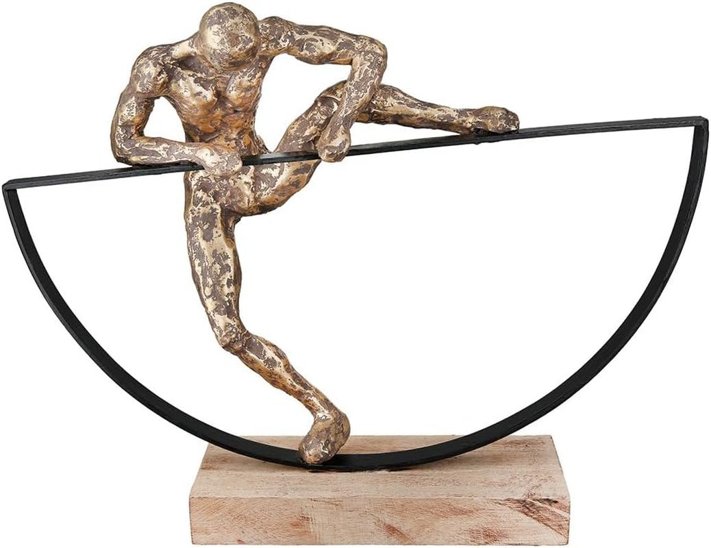 Casablanca stor dekorativ skulptur - aluminiumstræ rund skulptur farve: naturligt sølv - stue dekoration fødselsdagsgave højde 46 cm Statuetter og skulpturer Naty Shop Bronze Højde 32 cm