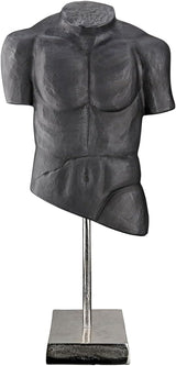 Casablanca stor dekorativ skulptur - rund aluminium træ skulptur farve: naturlig sølv - stue dekoration fødselsdagsgave højde 46 cm Statuetter og skulpturer Naty Shop Antracit Højde 55 cm