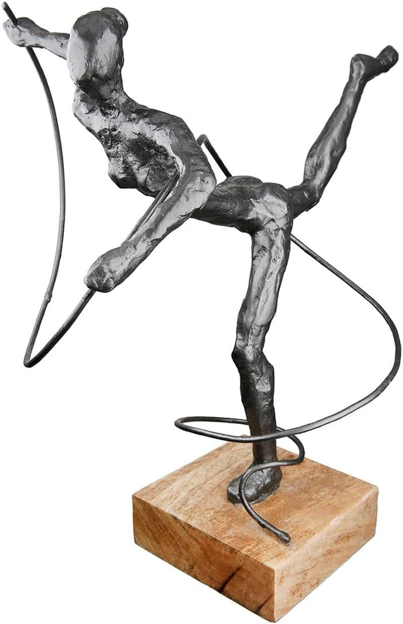 Casablanca stor dekorativ skulptur - rund aluminiumstræ skulptur farve: naturligt sølv - stue dekoration fødselsdagsgave højde 46 cm Statuetter og skulpturer Naty Shop Antracit Højde 30 cm