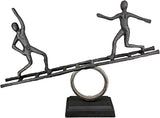 Casablanca stor dekorativ skulptur - rund aluminiumstræ skulptur farve: naturlig sølv - stue dekoration fødselsdagsgave højde 46 cm Statuetter og skulpturer Naty Shop Antracit, sølv Højde 35 cm