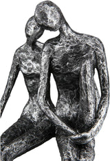 Casablanca Skulptur - Par dekorativ figur - Polyresin - Farve: antik sølv Højde 25 cm Statuetter og skulpturer Naty Shop