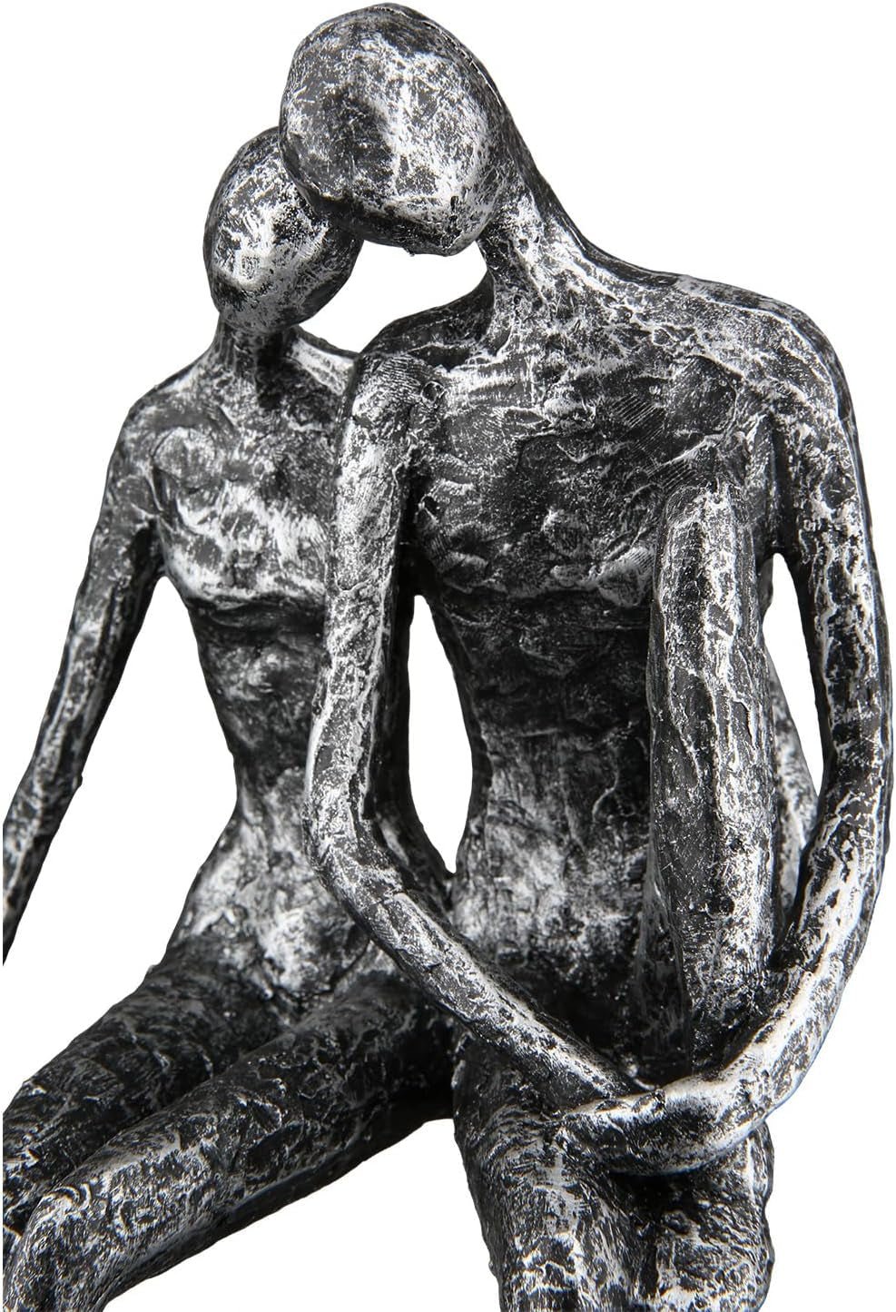 Casablanca Skulptur - Par dekorativ figur - Polyresin - Farve: antik sølv Højde 25 cm Statuetter og skulpturer Naty Shop