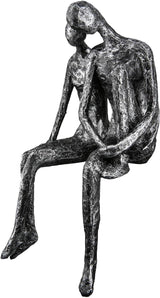 Casablanca Skulptur - Par dekorativ figur - Polyresin - Farve: antik sølv Højde 25 cm Statuetter og skulpturer Naty Shop