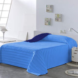 PETTI Artigiani Italiani - Dyne til enkeltseng, dobbeltsidet quilt, springdyne, midnatsblå, hvid, 100% Made in Italy Dyner og dyner Naty Shop Blue Seng str. 140 (240X260 Cm)