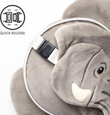 Rejsepude, rund, plys, elefant- og øjenmaske, Unisex, One Size, Unisex, Unikke rejsepuder i taljen Naty Shop