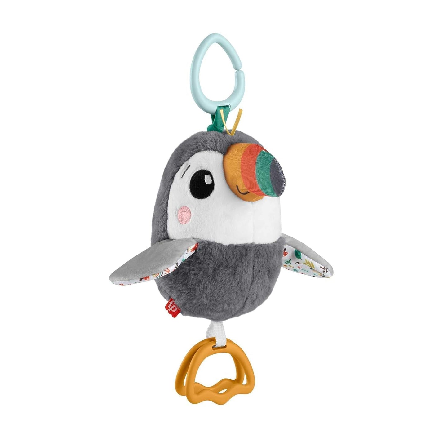 FISHER-PRICE Flap & Go Tucan - Plyslegetøj til barnevogn fremmer finmotorik og sensoriske færdigheder for nyfødte fra fødslen HNX66 Babylegetøj Naty Shop Standardtitel