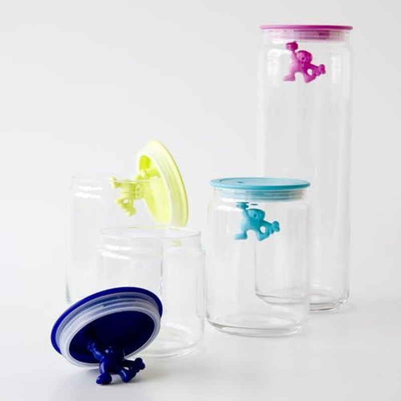 Alessi "Gianni" køkkenkrukke i glas med forseglet låg, termoplastisk harpiks, sort, 27,5 x 13,5 x 28 cm Madkasser Naty Shop