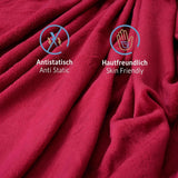 Komfortec hyggetæppe 150X200 Cm, Oeko-Tex certificeret fluffy fleece tæppe, varmt sherpa tæppe til sofaen, tykt tæppe til sofaen, bordeaux senge og tæpper Besuche den Komfortec-Store