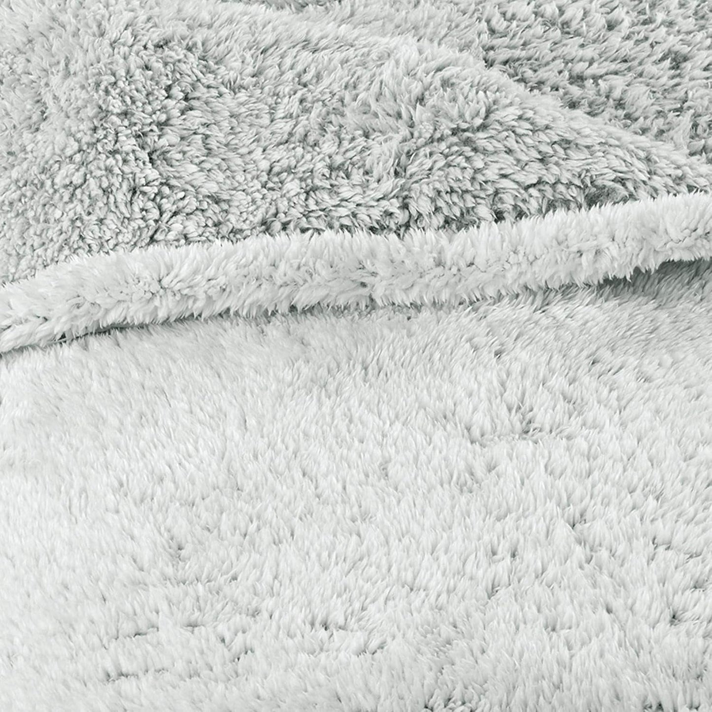 Aqua-Textil Fluffy kæletæppe 150 X 200 Cm Grå Hvid Melange Plys TV-tæppe Sengetæppe Sherpa Fleece Oeko-Tex Ottawa Senge og tæpper Besuche den aqua-textil-Store