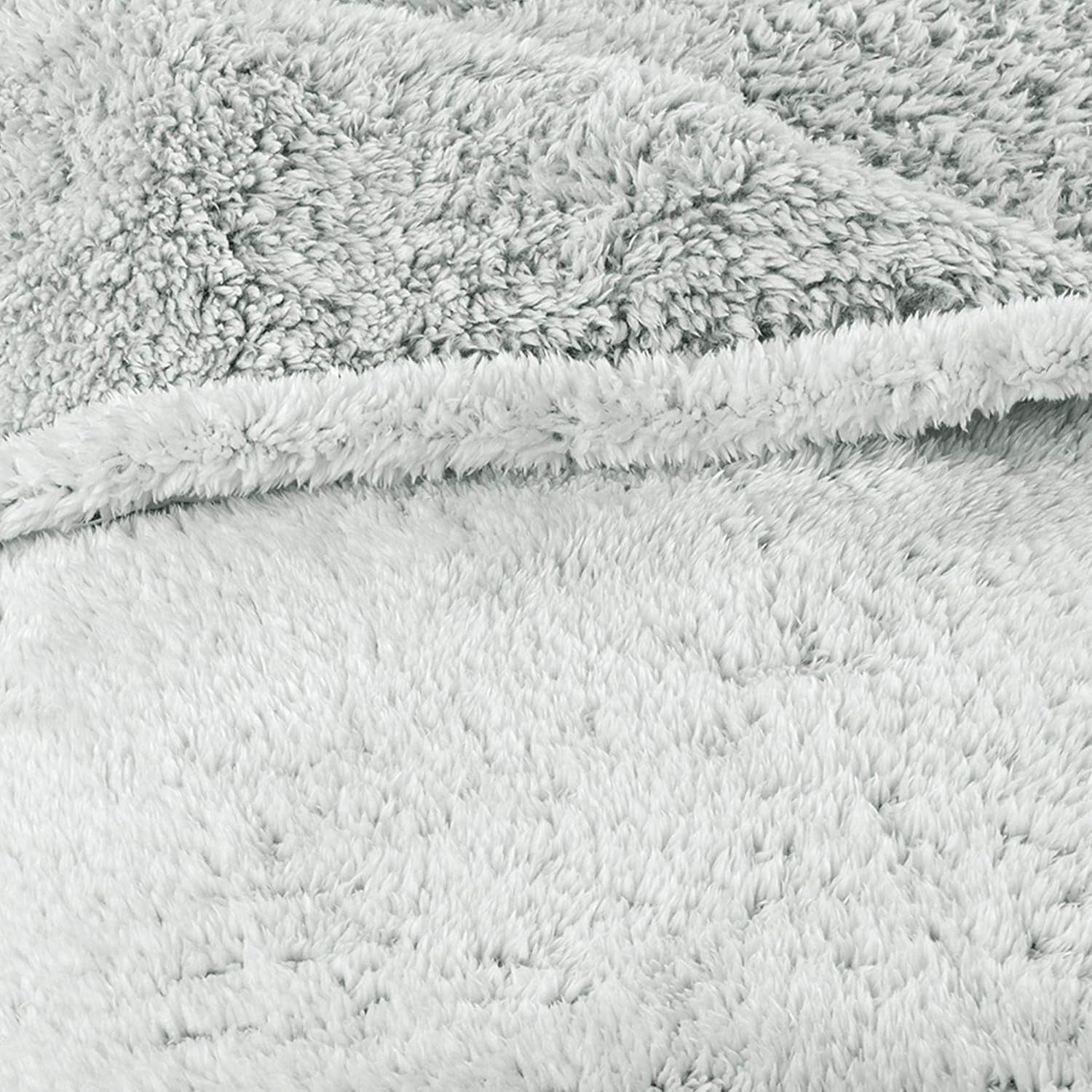 Aqua-Textil Fluffy kæletæppe 150 X 200 Cm Grå Hvid Melange Plys TV-tæppe Sengetæppe Sherpa Fleece Oeko-Tex Ottawa Senge og tæpper Besuche den aqua-textil-Store
