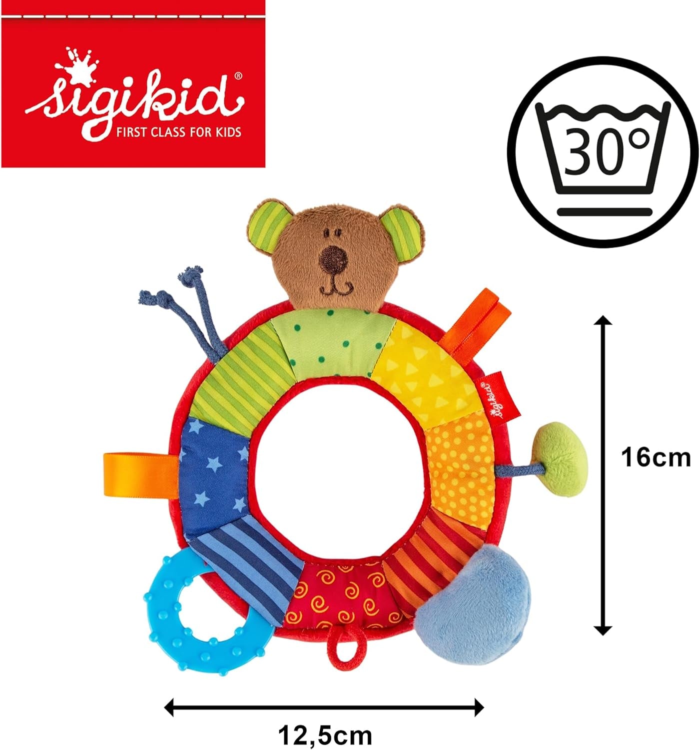 SIGIKID 40490 Aktiv ring Baby Activity PlayQ Legetøj til piger og drenge anbefales til børn fra 3 måneder flerfarvet Babylegetøj Naty Shop