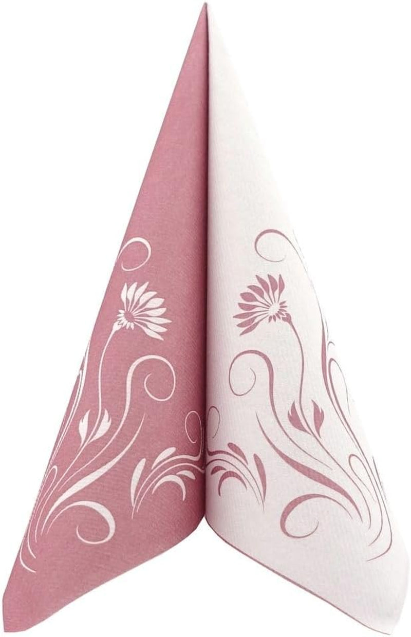 Appartina Elegantia 40X40 Cm Stoflignende Airlaid servietter, Højkvalitets Bryllupsservietter, Stoflignende Bryllupsservietter Engangsservietter til forskellige lejligheder (Dusky Pink)