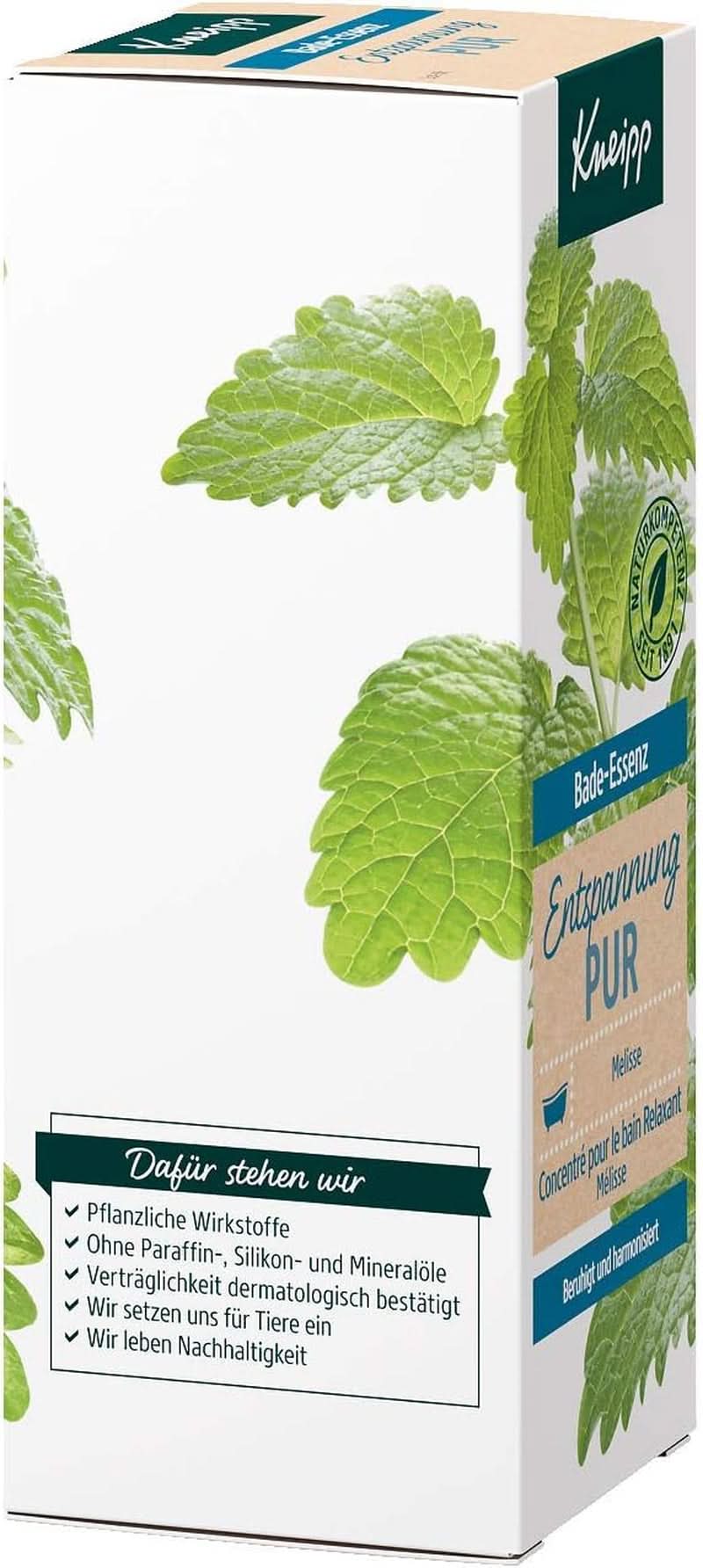 Kneipp Bade, badeolie med naturlig indisk melissa æterisk olie og citronmelisseekstrakt, 100 ml Naty Shop