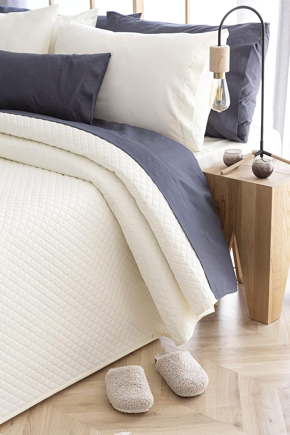 Todocama Fine Boutique sengetæppe Diamantmønster Forår Sommer Efterår Vinter 100% Ekstra blødt Microfiber Multifunktionelt Sengetæppe 105-200 X 260 cm Beige Senge og Tæpper Besuche den Todocama-Store