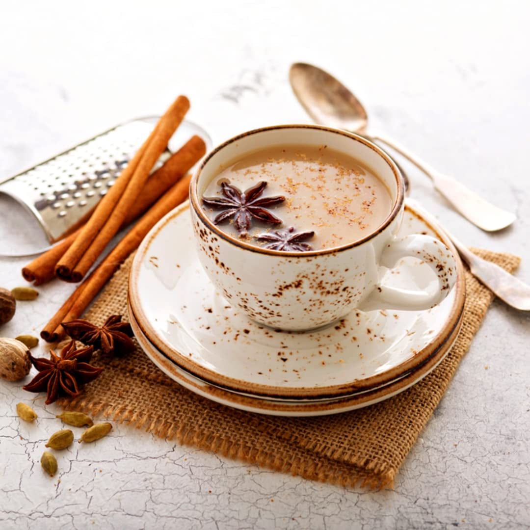 Indiens Masala Chai Loose Leaf Tea | 50 kopper, blanding af sort te, kanel, kardemomme, sort peber | Krydret Masala te | Chai Latte Suited 3,53 oz/100 g pose