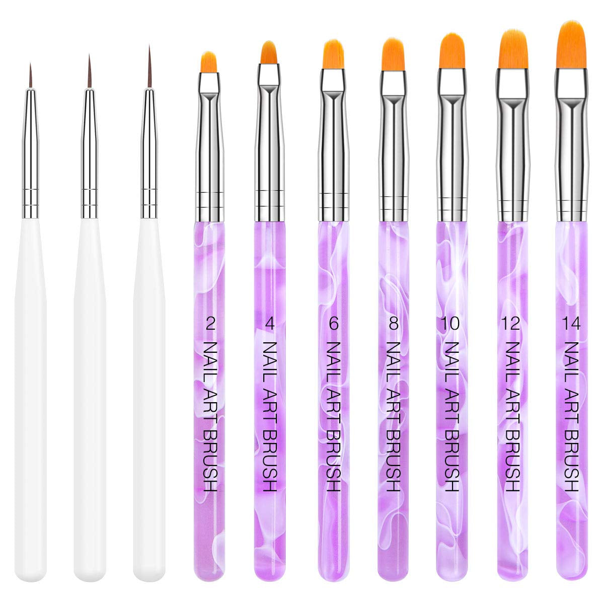 Nagel Pinsel Sæt, 10-Teilig Gelnägel Pinsel Nagellackstift Acrylpinsel Für UV Gel Nägel Acrylfingernägel Nailart Maniküre Nageldesign Zubehör