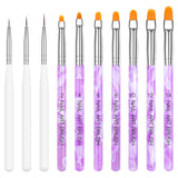 Nagel Pinsel Sæt, 10-Teilig Gelnägel Pinsel Nagellackstift Acrylpinsel Für UV Gel Nägel Acrylfingernägel Nailart Maniküre Nageldesign Zubehör