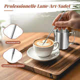 Mælkekrus, 350 ml Mælkekrus i rustfrit stål med målemærke, Barista-tilbehør, Mælkekrus til Cappuccino, Espresso, Latte Art, Kaffeelskere, Sølv, 355ml