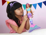 Barbie Dreamtopia Magic Light Havfruedukke med blondt hår, Barbiedukke med Havfruehale, Velegnet som gave til børn fra 3 år og opefter, HDJ36