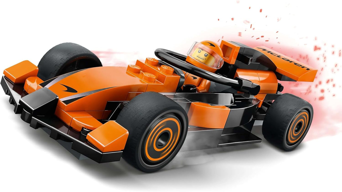 LEGO City F1 Racer med Mclaren racerbil - Formel 1 legetøjsmodel med racerbil og minifigur - lille gave til drenge og piger fra 6 år eller motorsportsfans 60442 Byggesæt Besuche den LEGO-Store