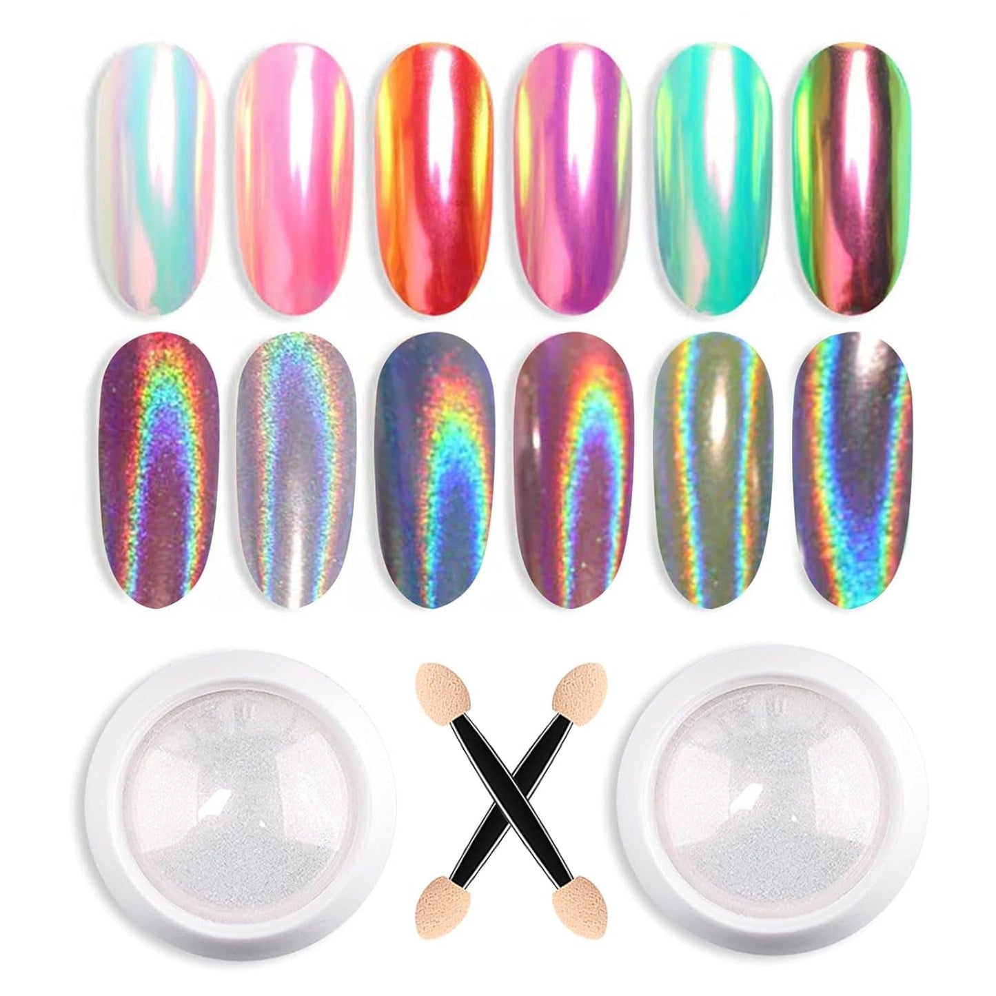 GZSY Nail Art Strasssteine ​​Nagel Perlen Weiß 12Raster Nagel Charms Nageldesign Tilbehør Perle Nail Art