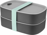 BergHoff dobbelt bento boks - Leo (madkassesæt 19x12,5x9 cm, to kasser, mikroovnsikker, lufttæt forsegling, opvaskemaskinesikker, ideel til snacks / snacks / salat) 3950126 Madkasser Naty Shop Classic