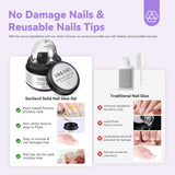 SAVILAND Fester Nagelkleber Gel: 30-Tage Lang Anhaltender Stronger Nagelkleber Für Press on Nails Falsche Nagelspitzen 15Ml U V Nagelkleber 3D Gel-Nagelkunst-Kleber Für Verwendung Im Salon Zu Hause