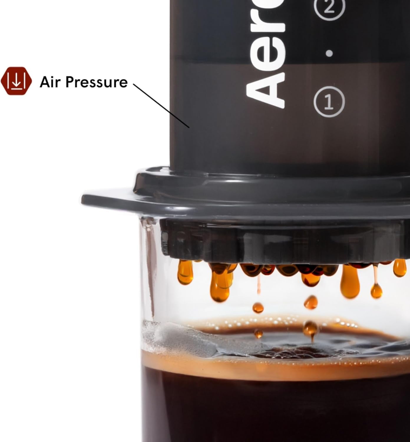 AeroPress original kaffe- og espressomaskine, bærbar barista-kaffemaskine med kammer, stempel og filtre, hurtig kaffe- og espressomaskine